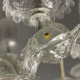 Venetian chandelier in transparent murano glass, 12 arms of light