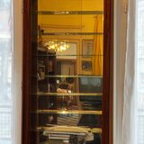 Wall display cabinet - wood - glass and mirror H 107 / W 53 / D 15.5 cm