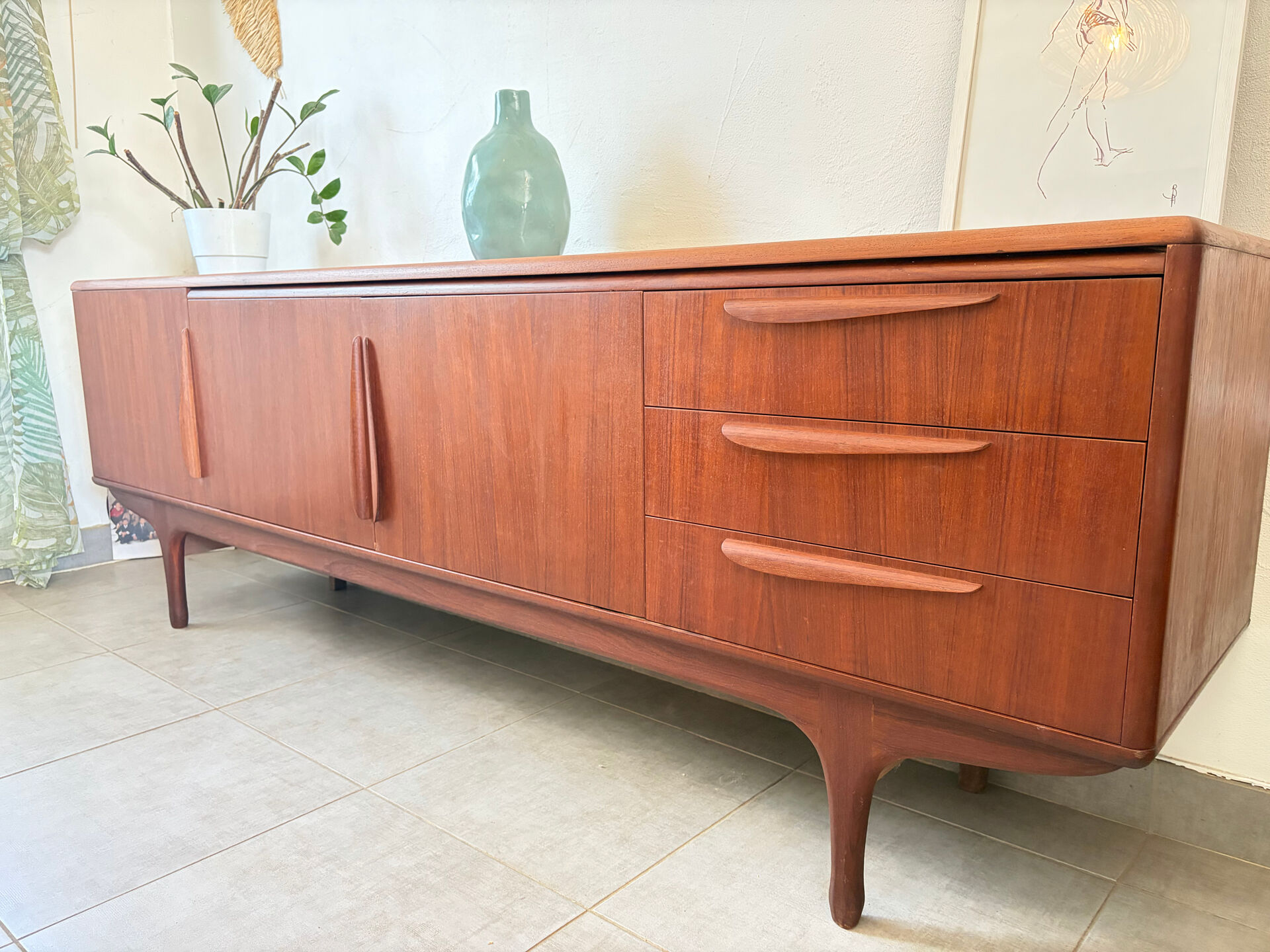 Vintage teak enfilade from the 1960s.