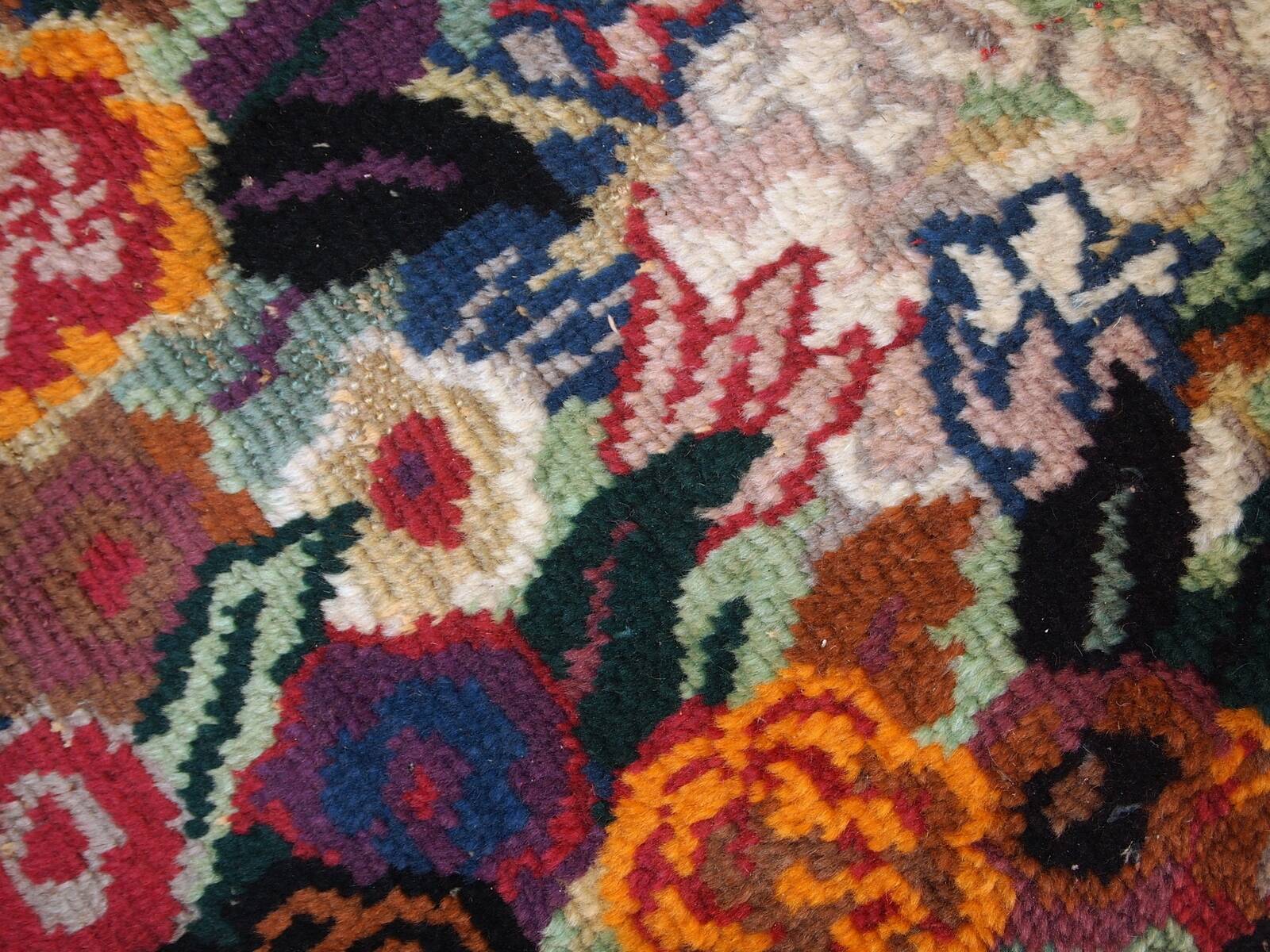Tapis Antique Art Déco Français en Laine, Années 1920, Élégance Intemporell