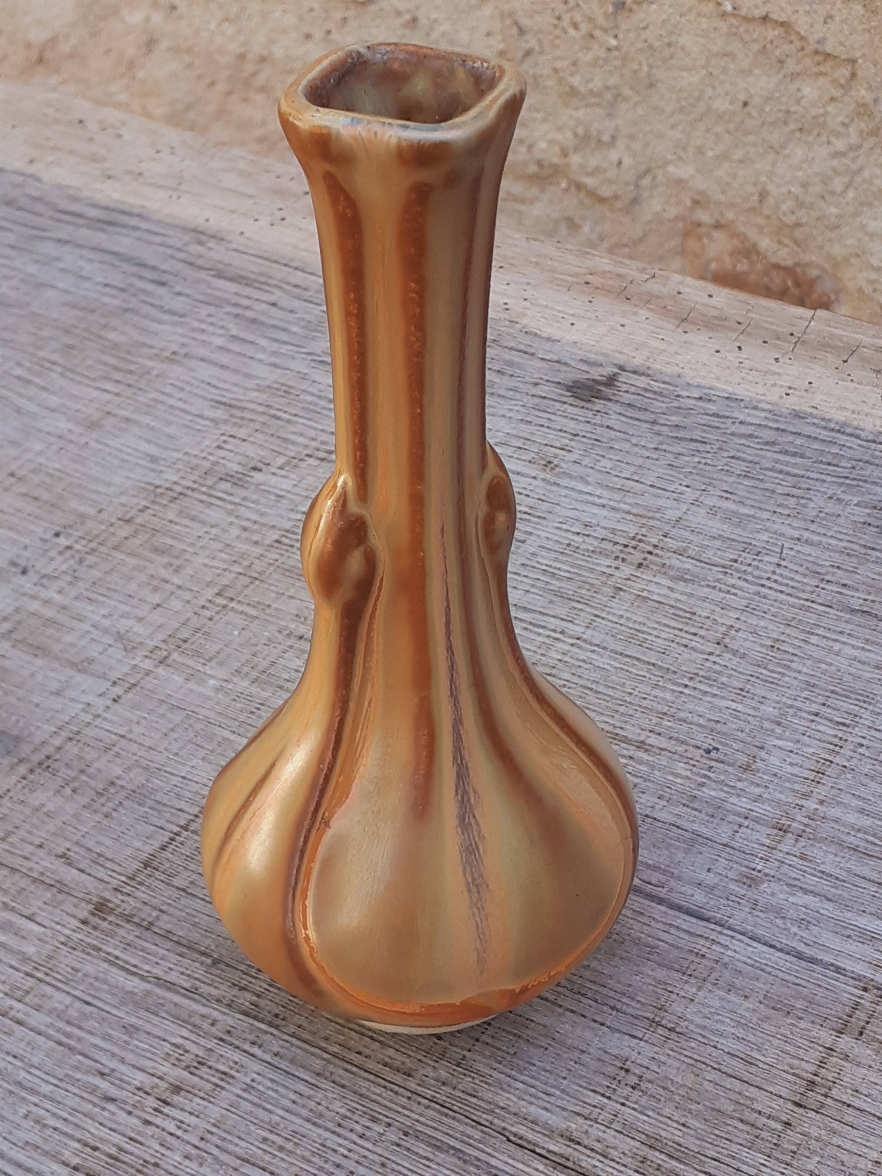 Art Nouveau stoneware single flower vase