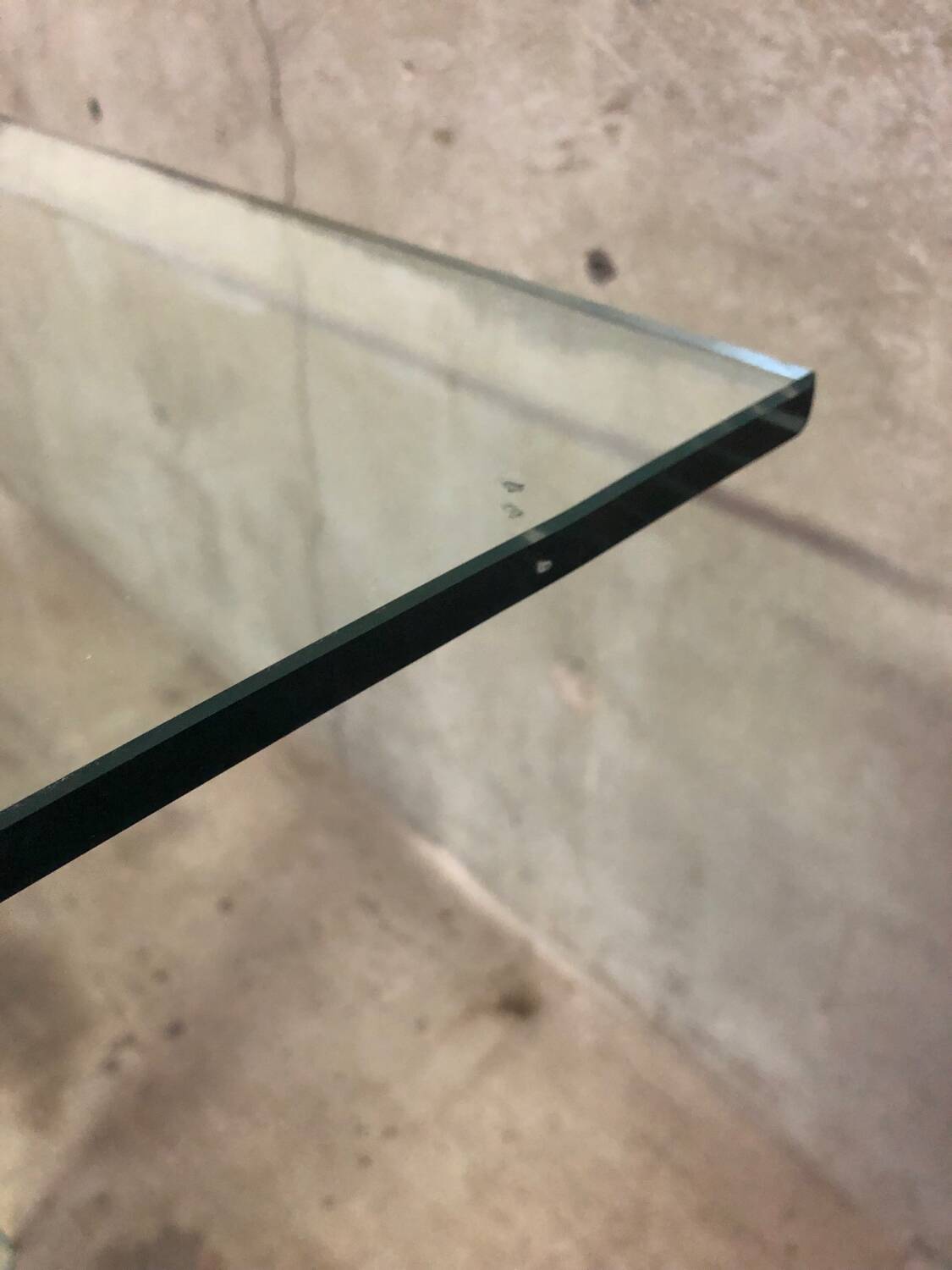 Post modern tempered glass table circa 1980