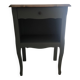 Louis XV bedside table revamped in solid oak and sage green/grey green.