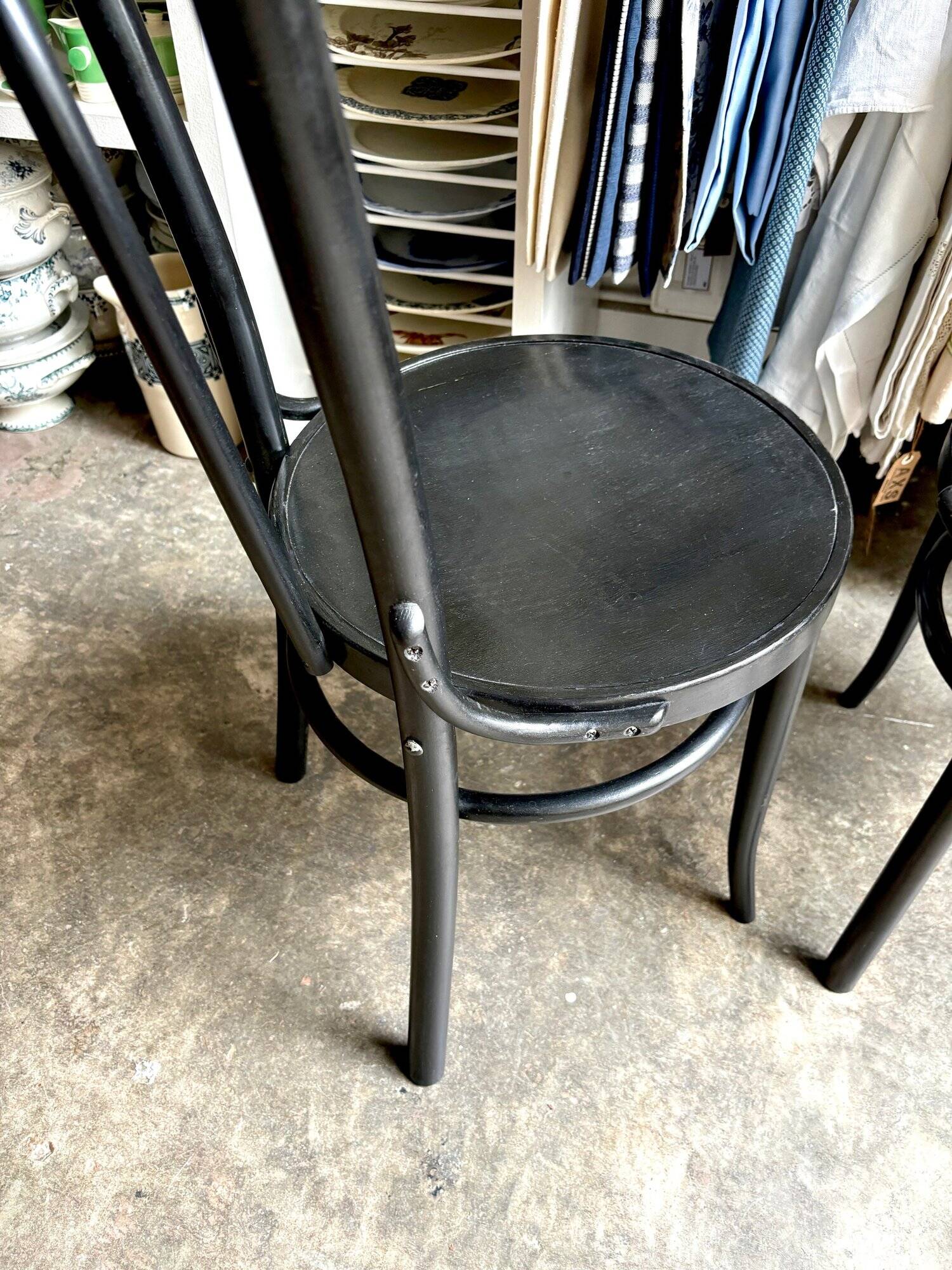 2 bistro chairs in black bent beech