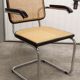 Fauteuil b64 Breuer noir cannage accoudoirs et tampons neufs