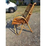 Vintage rattan and wicker armchair