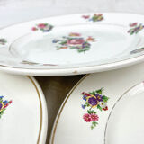4 small plates iron earth salins model "anny" floral pattern
