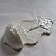 Antique Baptismal Font in Fine Faience Creil and Montereau White Christ Cross