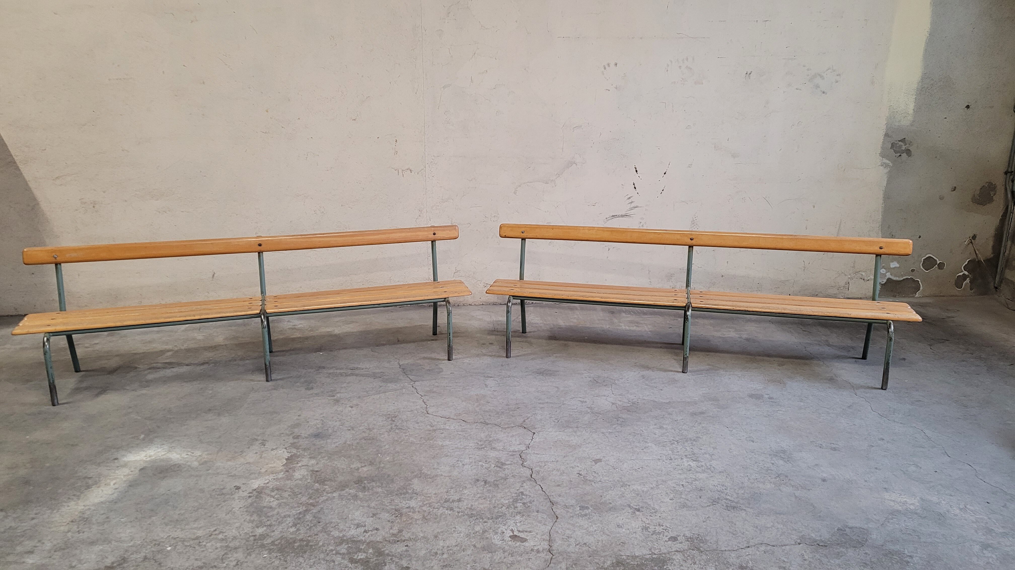 Pair of kindergarten benches for children made in 1950