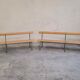 Paire de bancs d'école maternelle enfant fabrication 1950