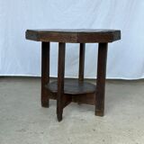 Pedestal table or small octagonal side table quadripod base with modernist spacer