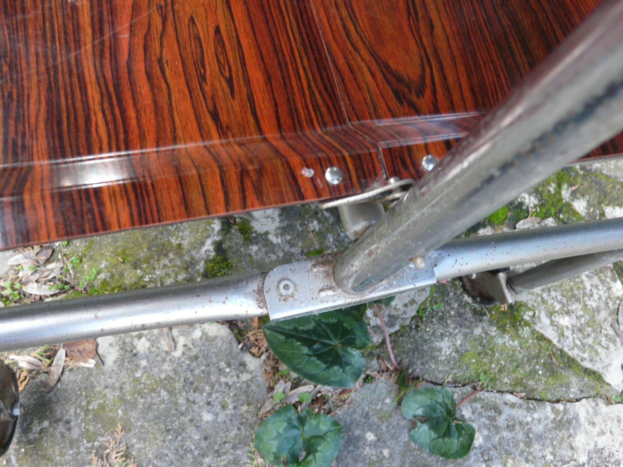 Vintage folding rolling trolley with 2 trays