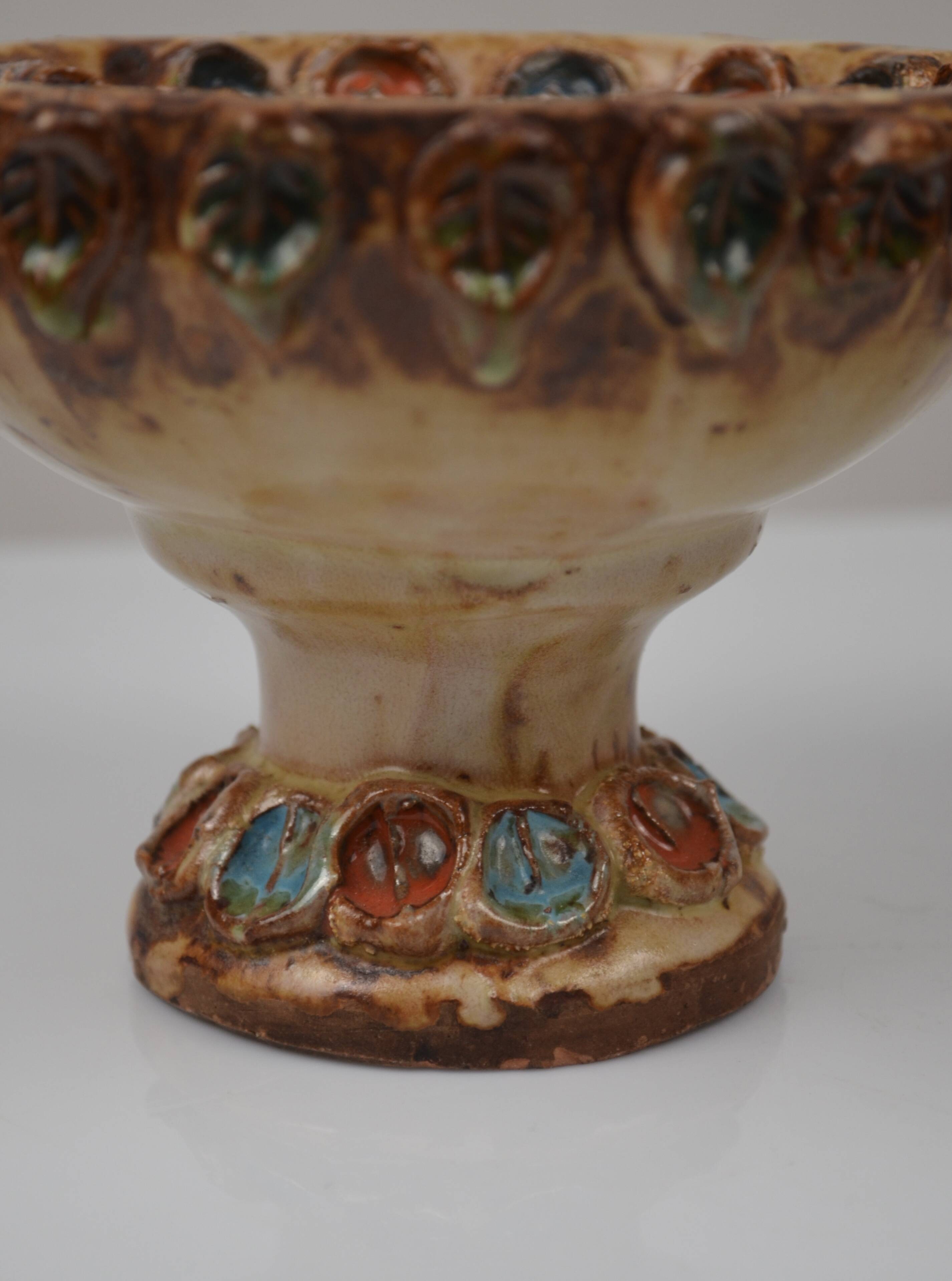 Glazed ceramic bowl, La Roue, 1960s