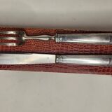 Art Deco silver plated lamb cutlery