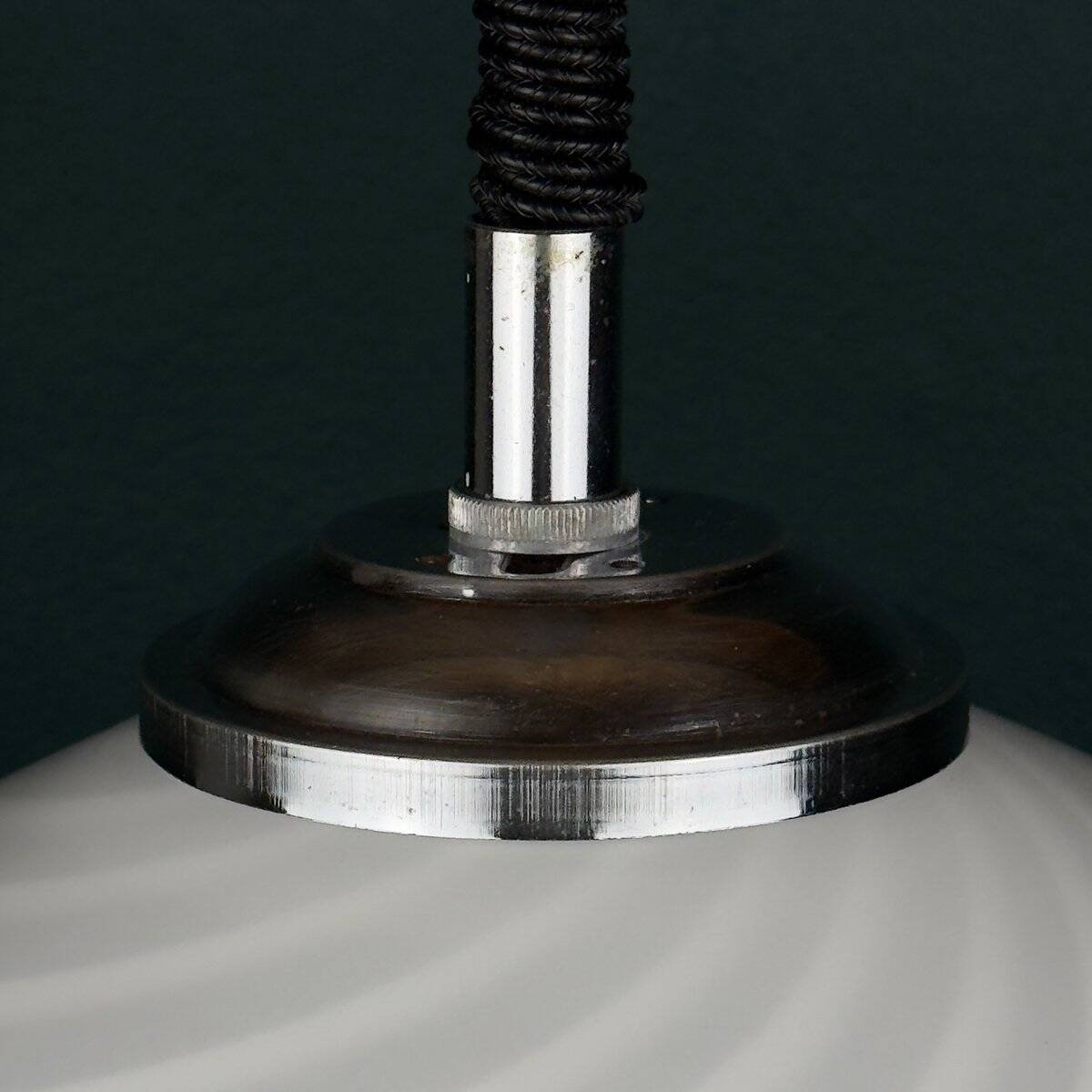 Vintage swirling glass pendant lamp from Murano, Italy, 1970s.