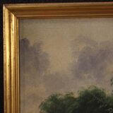 Italian countryside landscape painting oil on canvas from 20th century