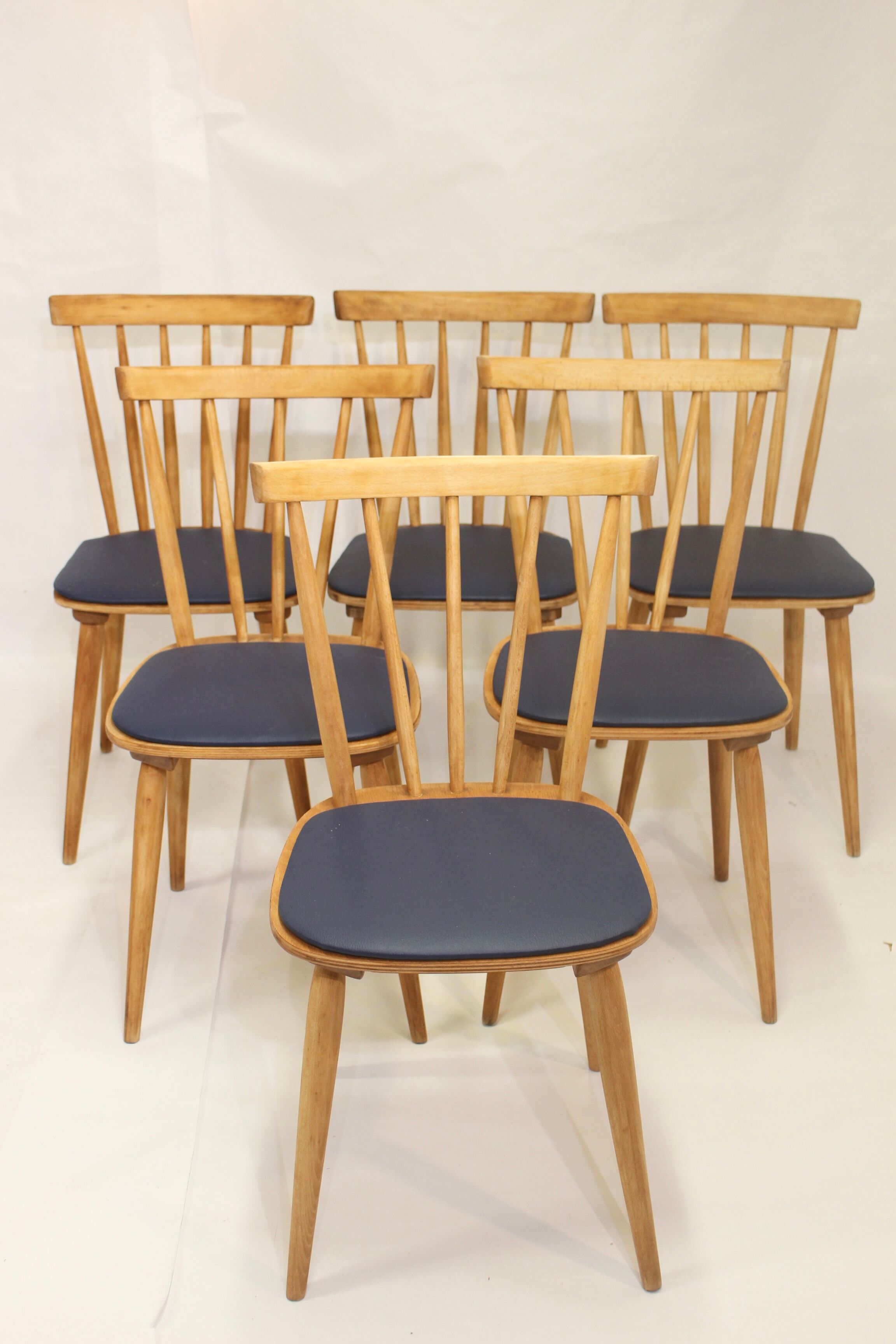 Lot de 6 chaises scandinave 1960