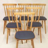 Set of 6 scandinavian vintage chairs 1960