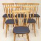 Lot de 6 chaises scandinave 1960