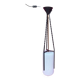 LAMP/IRON SUSPENSION FORGED OPAQUE WHITE GLASS CYLINDRICAL TUBE