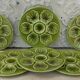 6 oyster plates Proceram vintage Green color