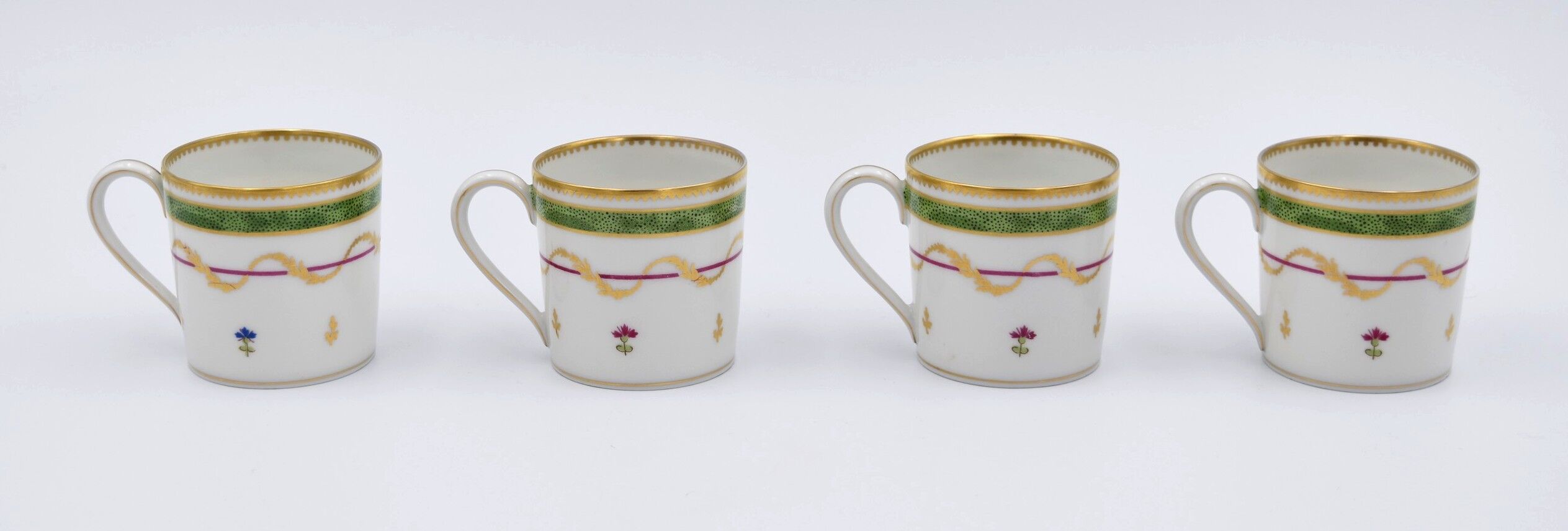 8 porcelain cups and coffee cups from Limoges Haviland Vieux Paris