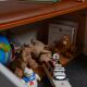 Vintage bench storage unit