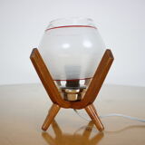 Mid-century design bedside table lamp Dřevo Humpolec, 1970's.