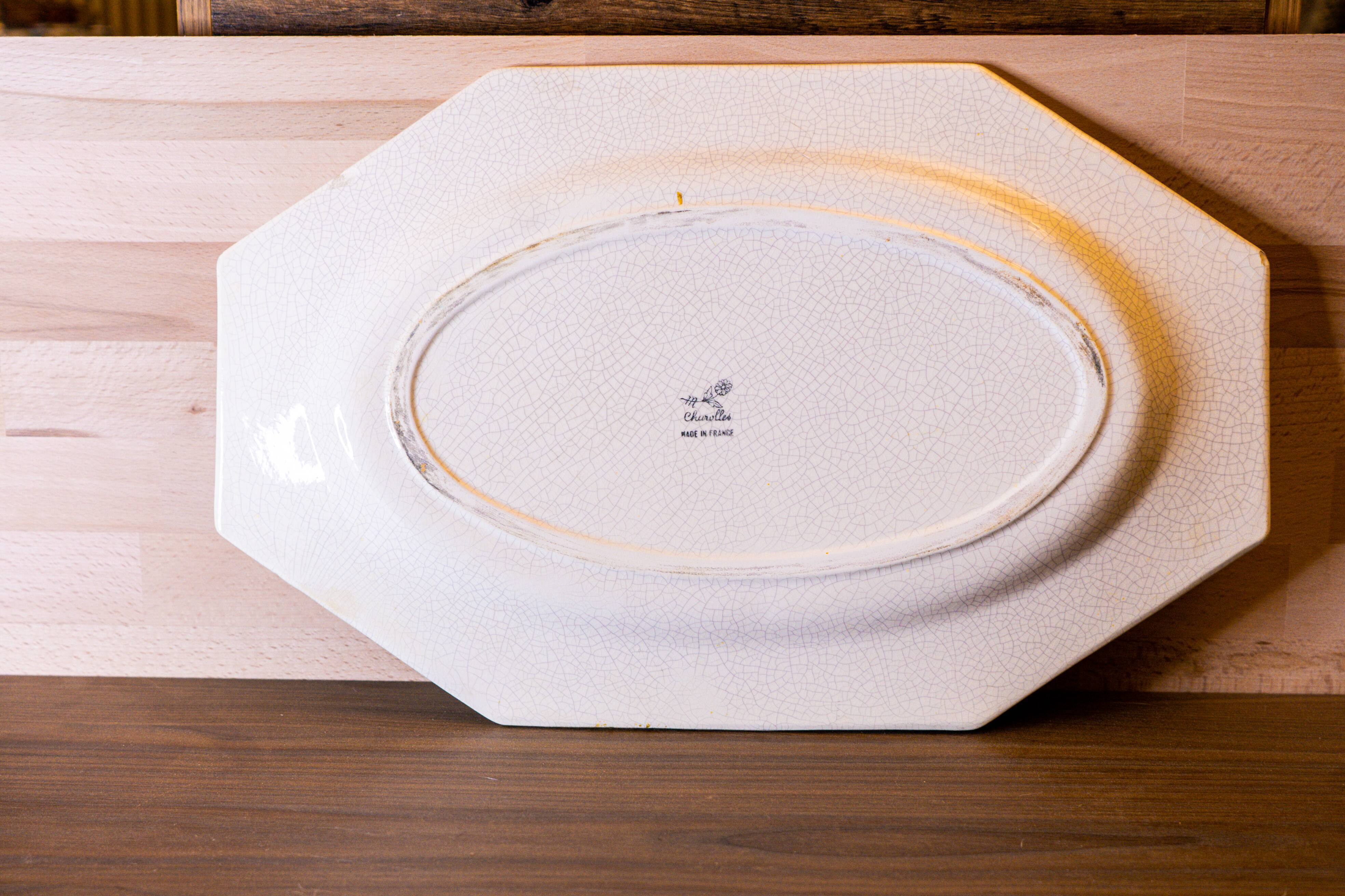Large white dish in Charolles earthenware
