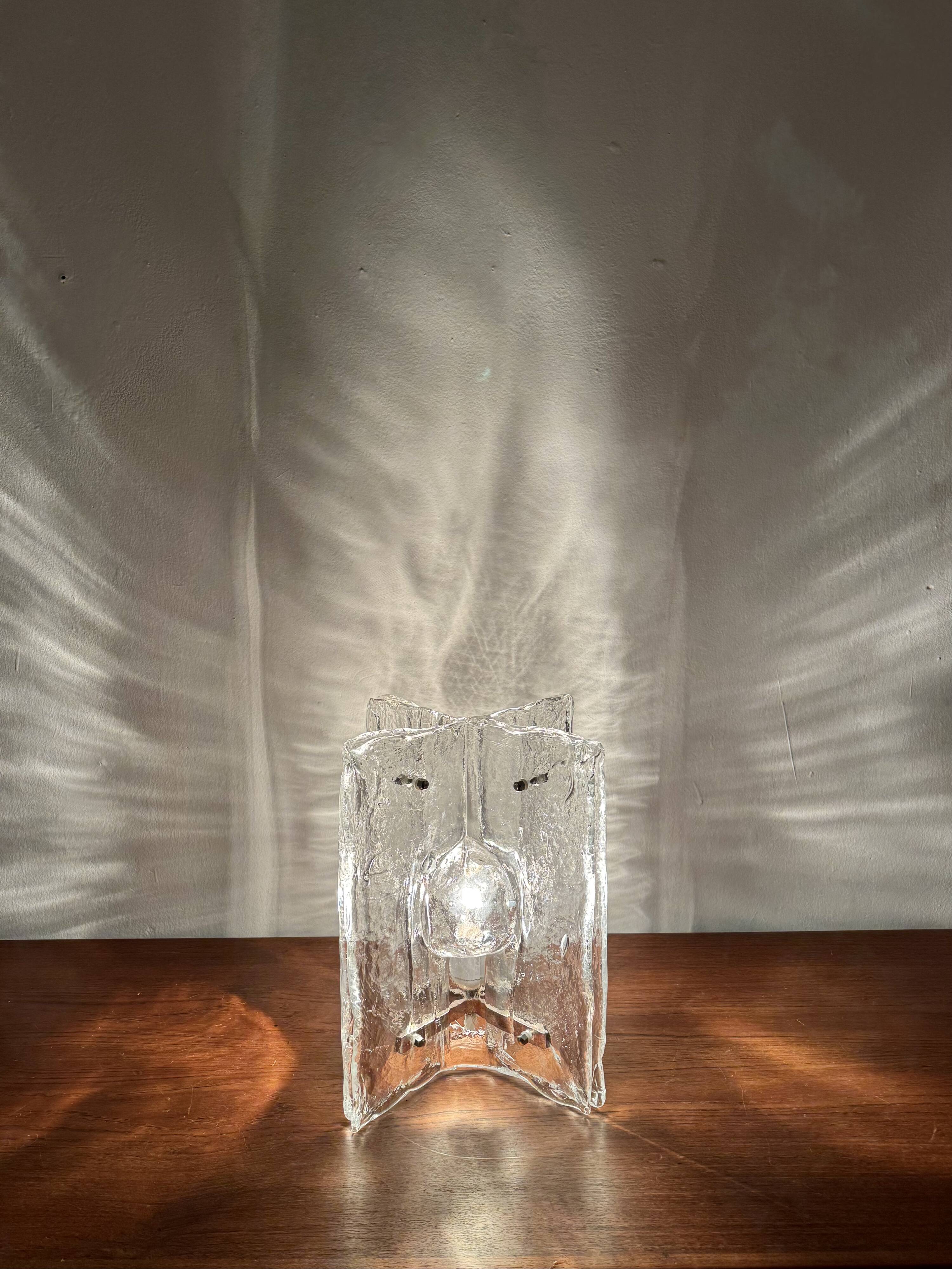 Murano Ice Glass Table Lamp by Salviati