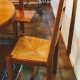Table monastère chêne massif avec 2 bancs et 2 chaises