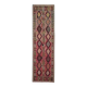 1970s Vintage Turkish Oushak Handmade Wool Cotton Pink Runner Rug 115x451