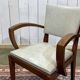 Pair of Art Deco bridge chairs in beech and imitation leather from the 1950s