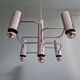 Geometric chandelier in chrome metal, design by Gaetano Sciolari, 1970.