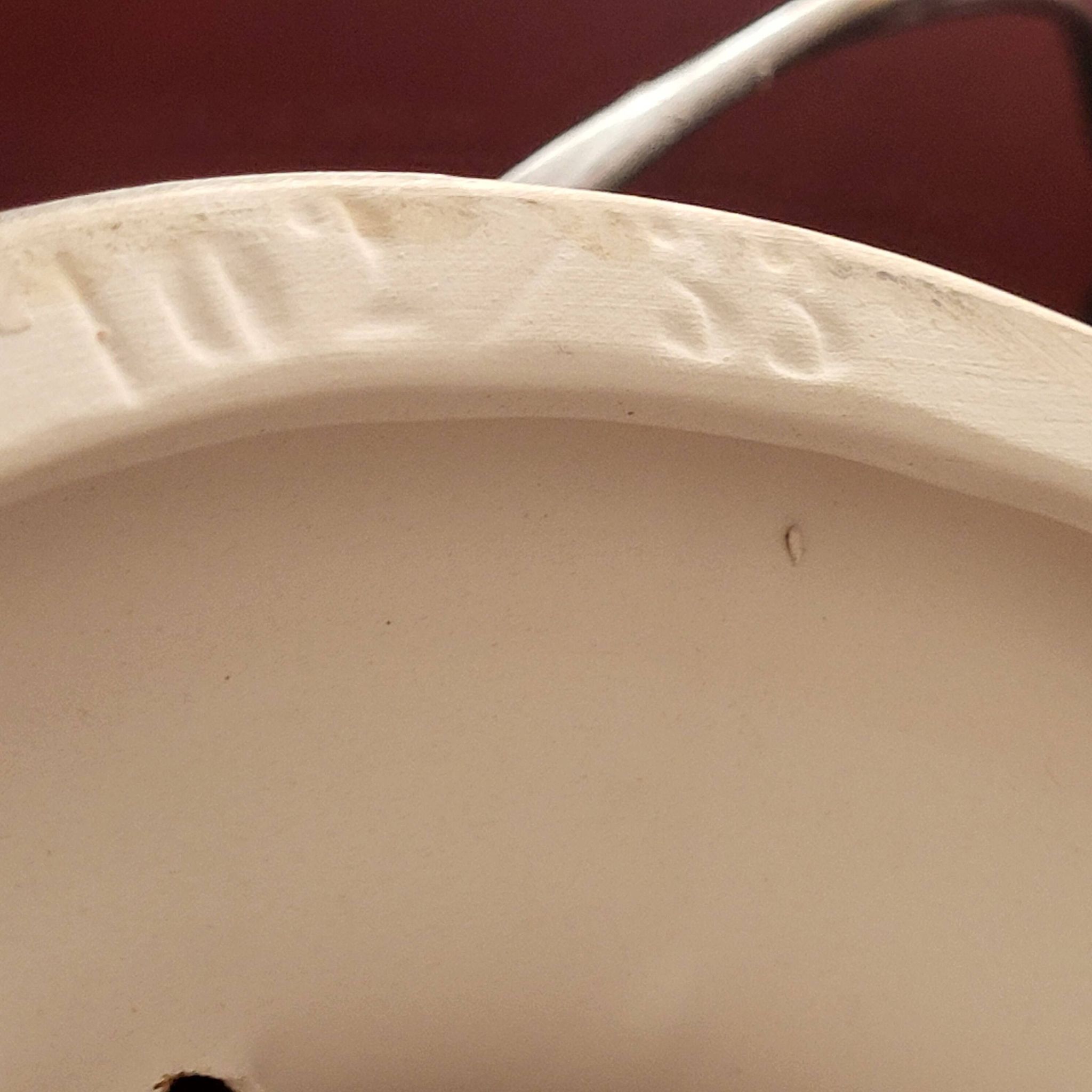 Lampe à poser en céramique émaillée et abat-jour en lin