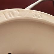 Lampe à poser en céramique émaillée et abat-jour en lin