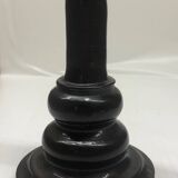 Bougeoir en céramique noire vintage signé AP