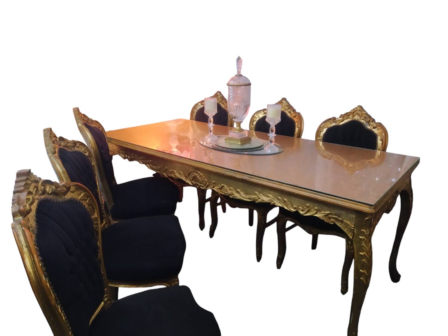 Table + 6 baroque chairs