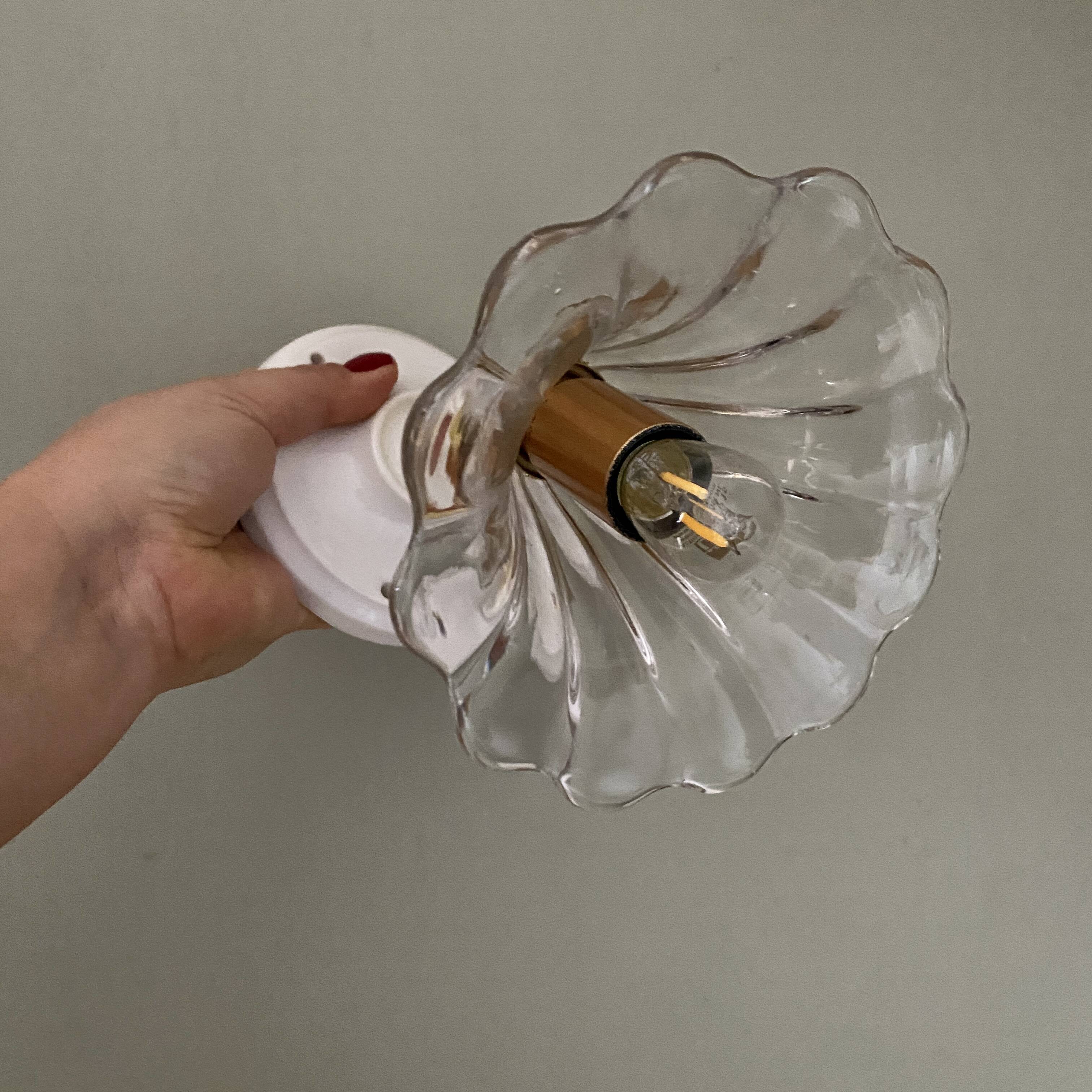 Vintage glass tulip wall light