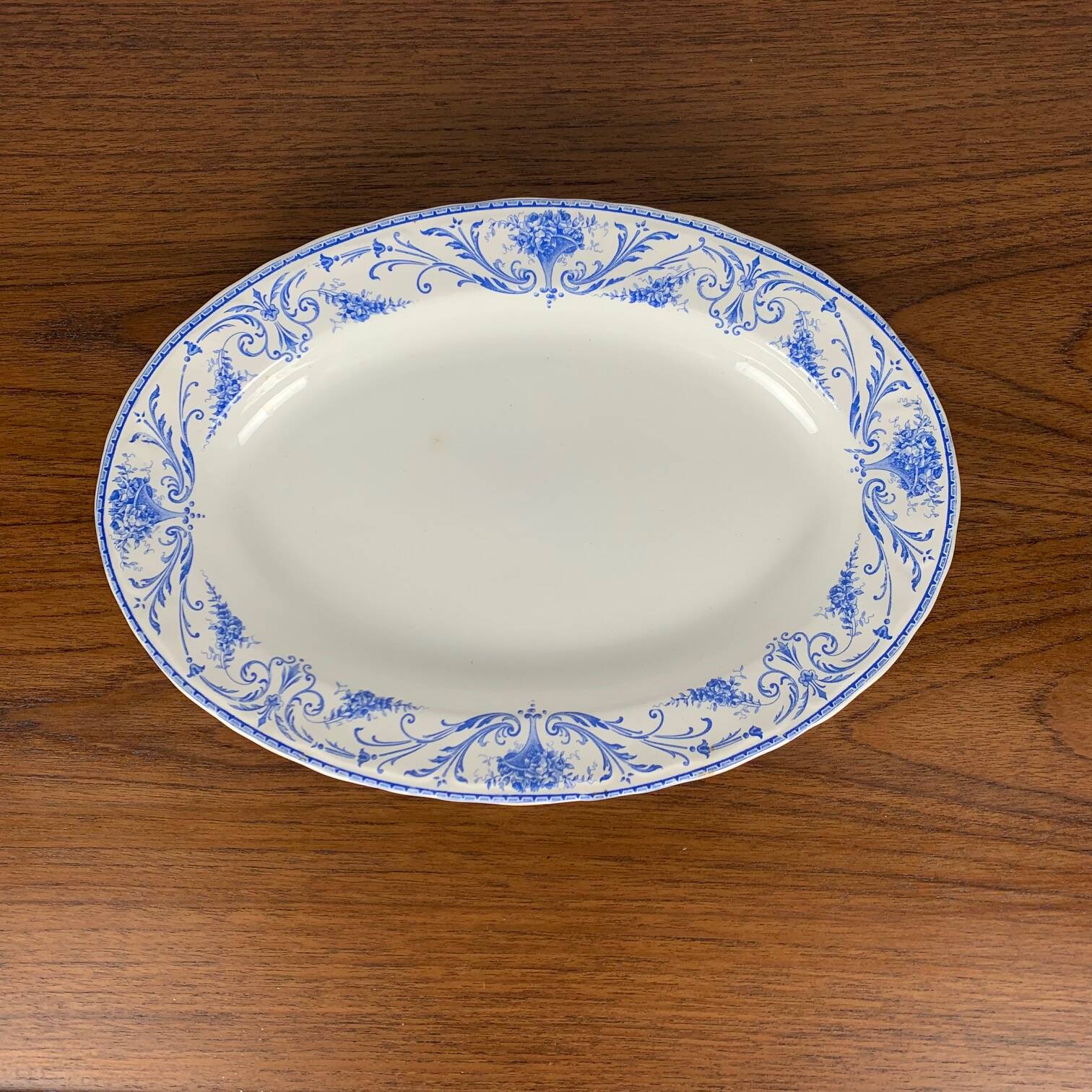 Antique Louis XVI Oval Dish, BFK, Belgium