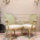 PAIRE DE FAUTEUILS EN BOIS LAQUÉ DE STYLE LOUIS XV XIX EME SIÈCLE  