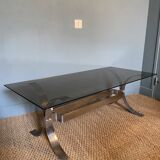 Chrome and smoked glass coffee table from the 70s
