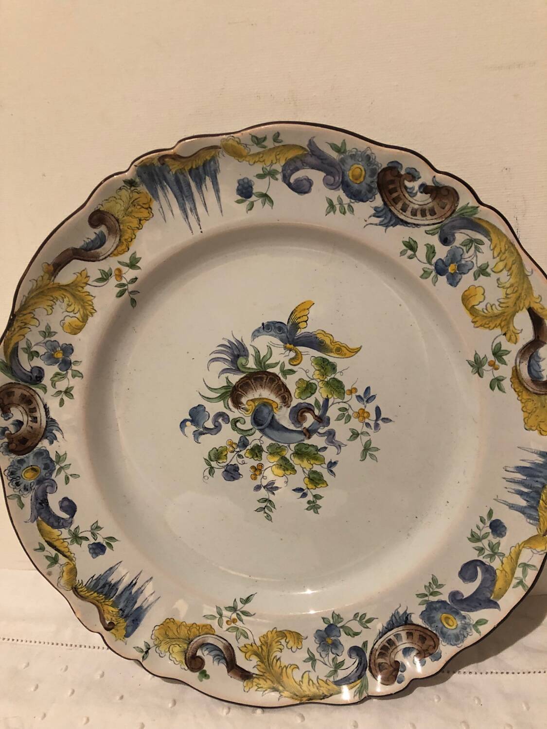 Plate Emile Galle Saint Clément around 1900
