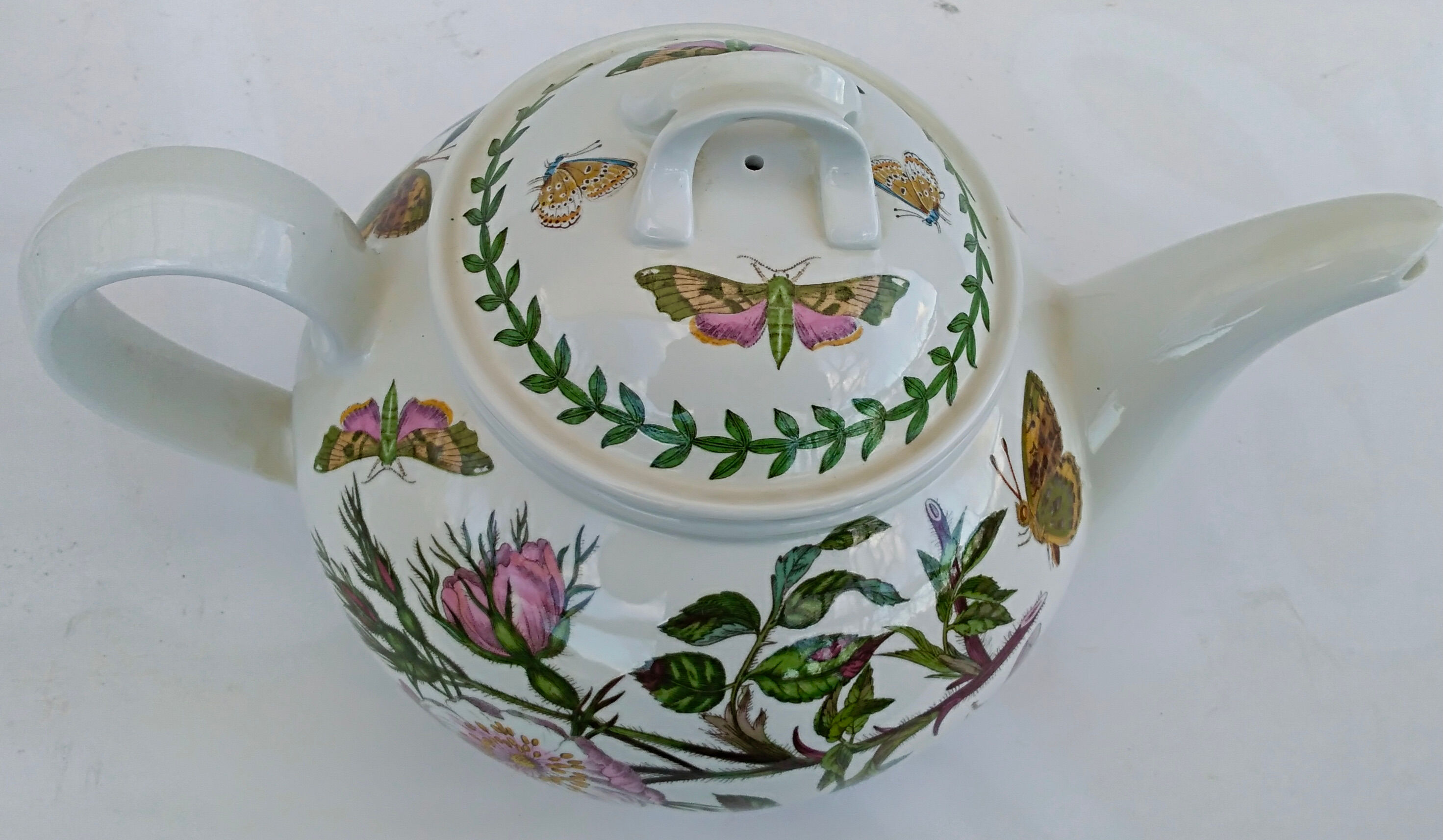 Faîence teapot portmeirion made in england décor botanic garden