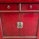China bahut red lacquered buffet of unusual width 2m60 traditional manufacture