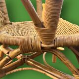 Petit fauteuil pour enfant en rotin & bambou – tressage artisanal – vintage