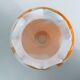 Globe lampshade in orange and white glass, vintage 1970s Space Age.