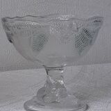 4 glass ice cups with foliage patterns