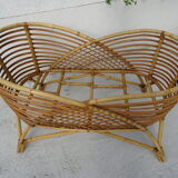 Cradle rattan basket