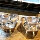 2 crystal salt cellars signed Daum, vintage 1960s.